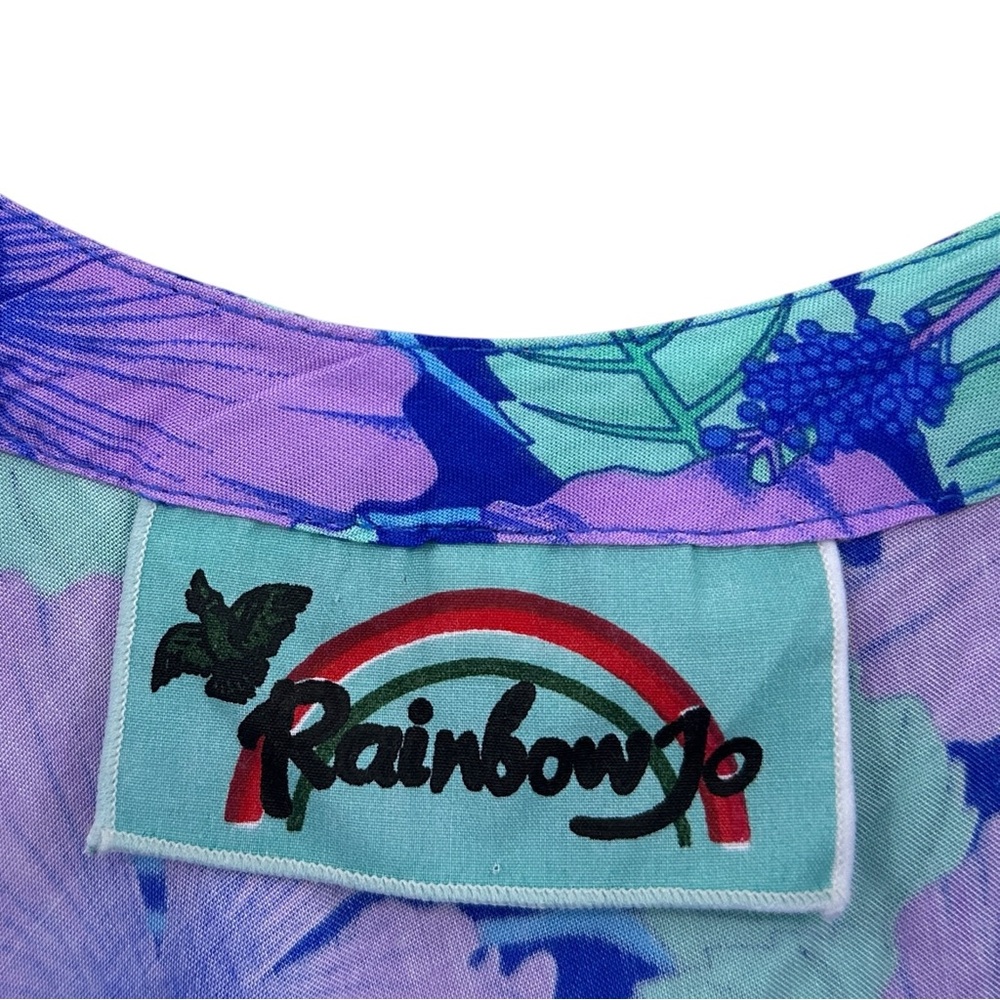 RAINBOW JO Dress Tropical Hawaiian Floral Hilo Tank Purple - Picture 5 of 7